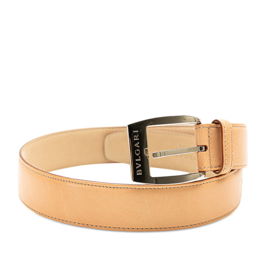 Bvlgari Beige Leather Belt Men