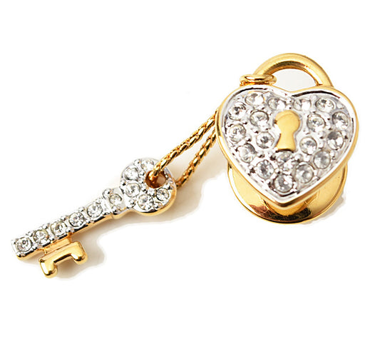 Swarovski Heart Key Motif Crystal Earring