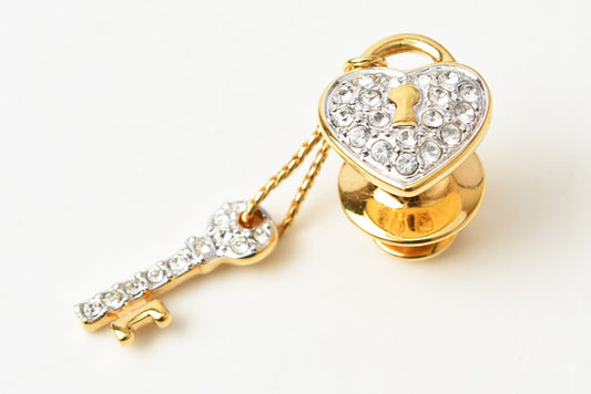 Swarovski Heart Key Motif Crystal Earring