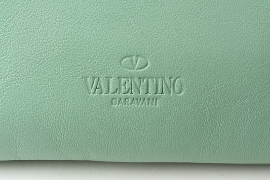 Valentino Leather Clutch Bag Mint Green