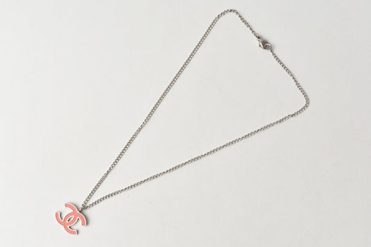 Chanel CC Coral Orange Necklace Pendant