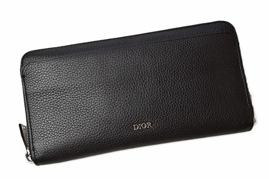 Dior Leather Long Wallet Black