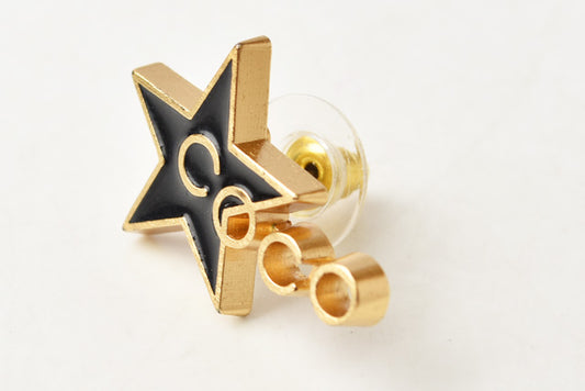 Chanel Earrings COCO Star Black Gold