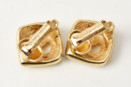 Christian Dior Vintage Earrings Gold