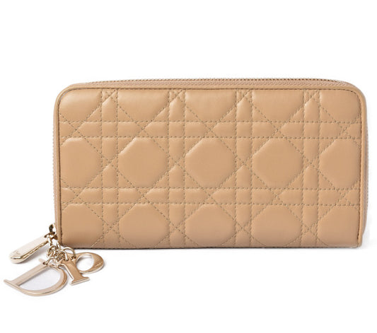 Christian Dior Diorissimo Leather Wallet Beige/Gold