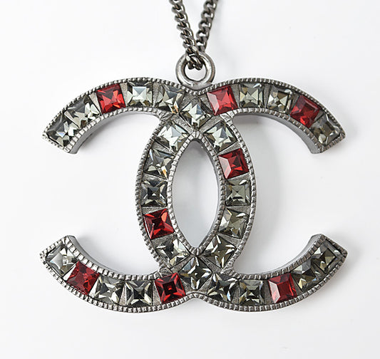 Chanel Metal Rhinestone Necklace Pendant