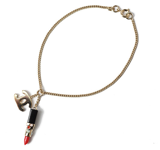 Chanel Bangle Bracelet Coco Mark Lipstick Red Gold