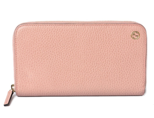 Gucci Leather Long Wallet Marmont Pink