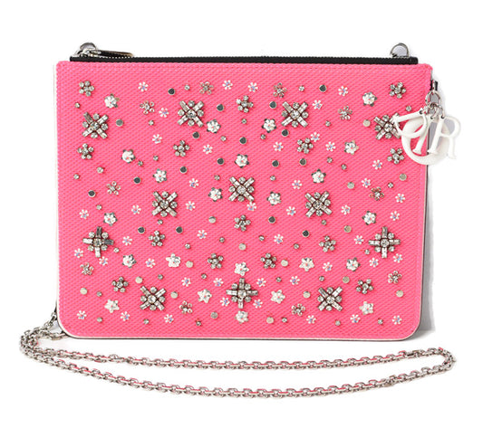 Christian Dior Chain Shoulder Bag Clutch Pink/Black