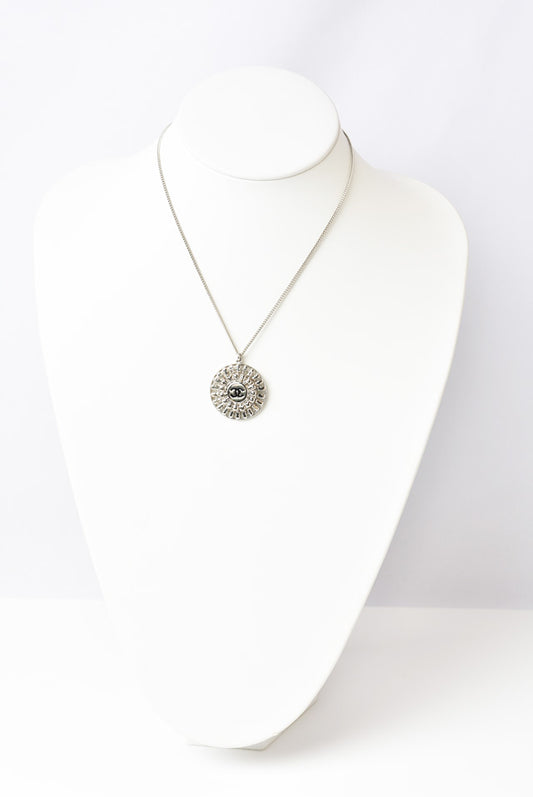 Chanel Silver Circle Motif Necklace Pendant