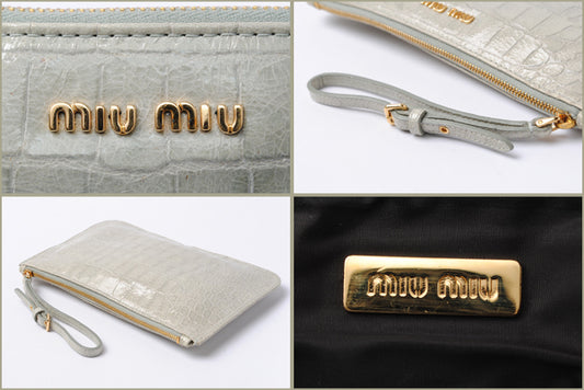 Miu Miu Leather Mini Clutch/Flat Pouch