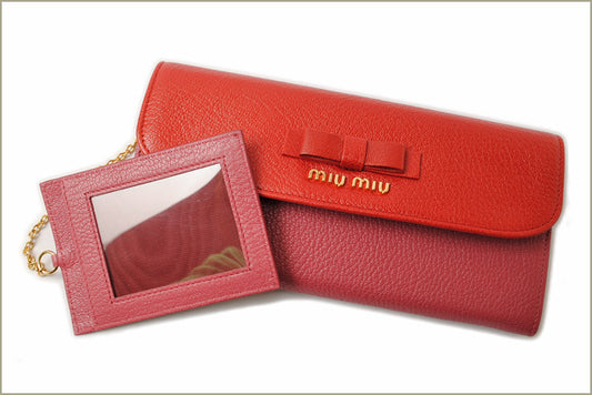 Miu Miu Leather Wallet with Pass Case