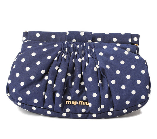 Miu Miu Nylon Clutch Bag Blue/White