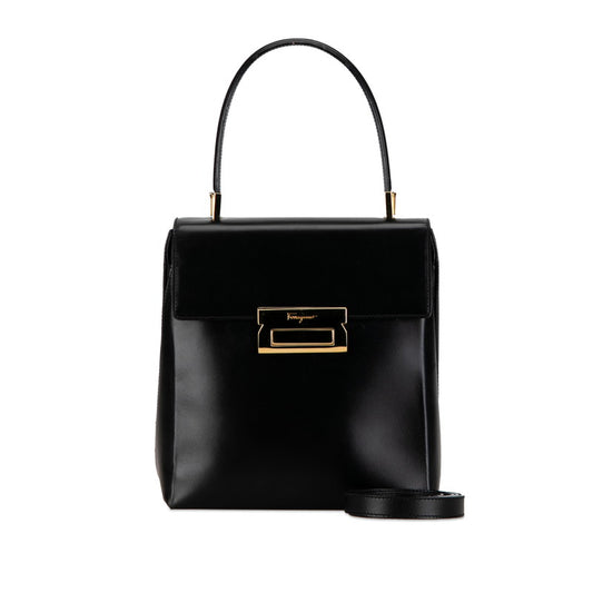 Salvatore Ferragamo Leather 2WAY Handbag Black