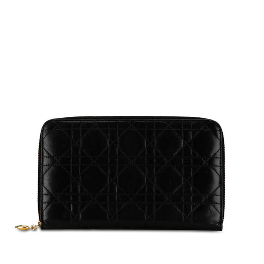 Dior Cannage Leather Zip-Around Wallet