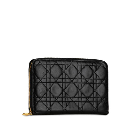 Dior Cannage Leather Zip-Around Wallet