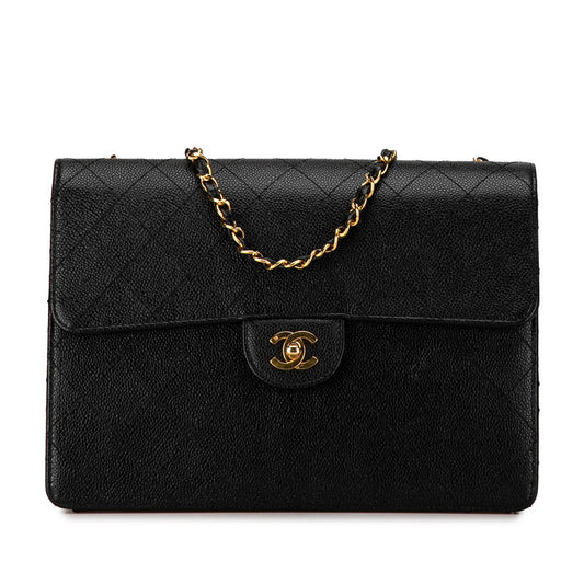 Chanel Caviar Skin Matelasse Single Flap Chain Bag