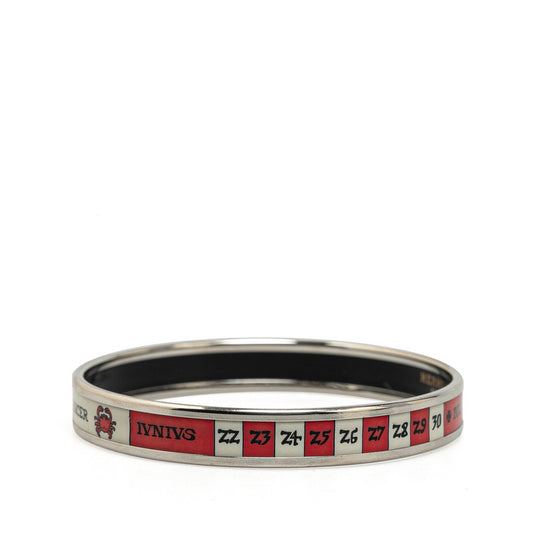 Hermes Enamel PM Cancer Bangle Silver Red White