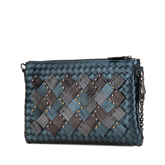 Bottega Veneta Intrecciato Studded Leather Shoulder Bag