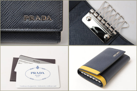 Prada Embossed Leather Key Case 2PG222