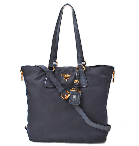 Prada Nylon 2way Tote/Shoulder Bag Blue