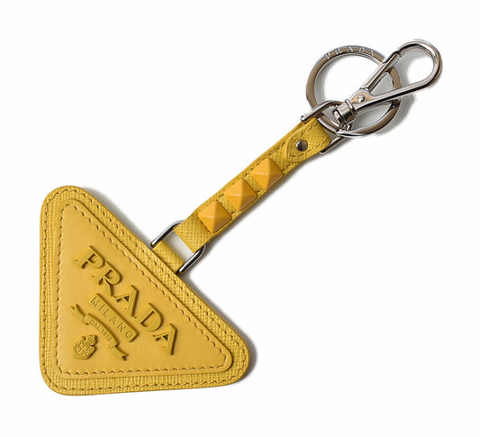 Prada Leather Metal Keyring Charm 1TL374