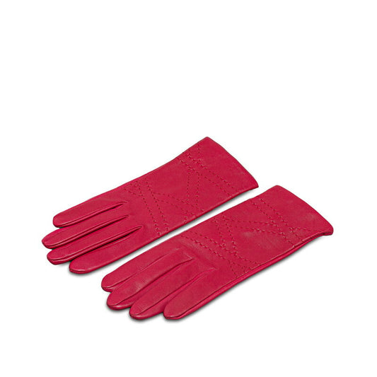 Hermes Leather Gloves Wine Red Pink