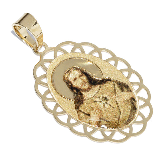 K18YG Enamel Christ Pendant Top