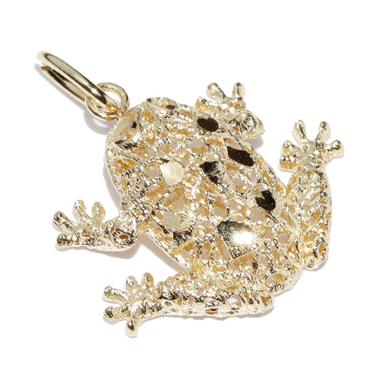 K18YG Yellow Gold Frog Pendant Top