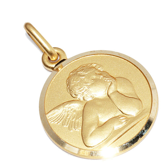 K18YG Angel Coin Pendant Top