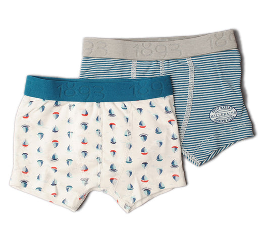 Petit Bateau Kids Underwear 2-Pack Trunks