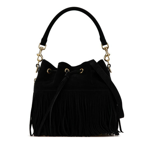 Yves Saint Laurent Suede Emmanuel Fringe Handbag