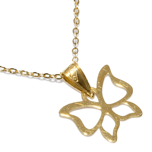 K18YG Butterfly Pendant Necklace