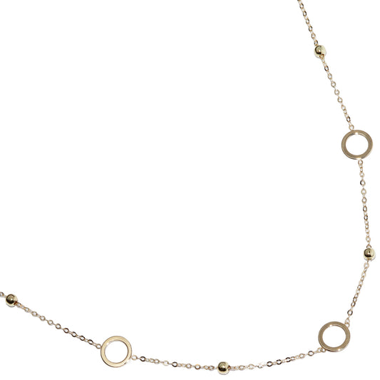 K18YG Yellow Gold Circle Ball Necklace