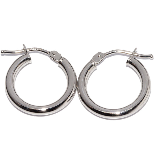 K18WG White Gold Hoop Earrings