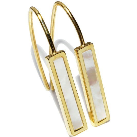 K18YG White Shell Earrings