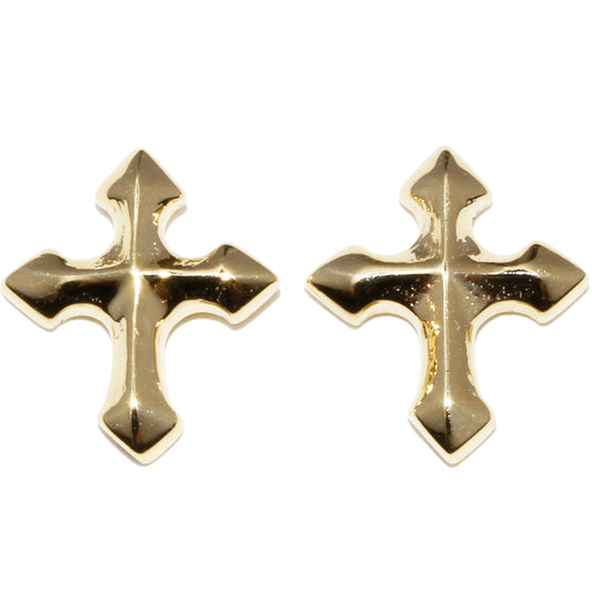 K18YG Cross Earrings