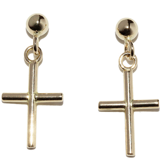 K18YG Cross Earrings