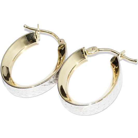 K18YG K18WG Gold Hoop Earrings