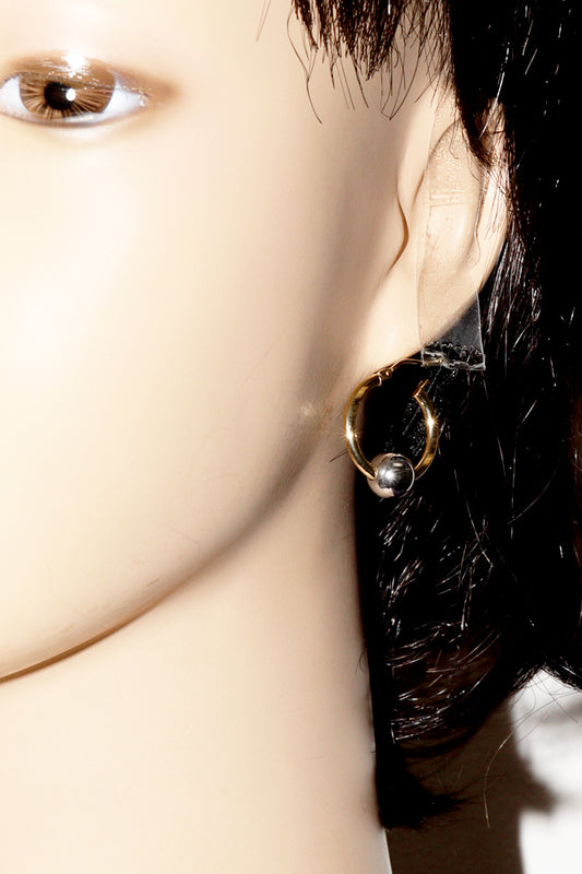 K18YG K18WG 2WAY Hoop Earrings