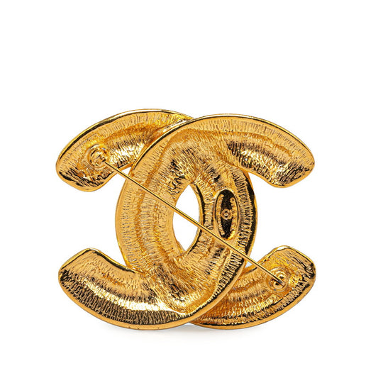 Chanel Vintage Coco Mark Brooch Gold Plated