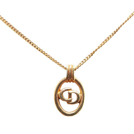 Dior CD Logo Pendant Necklace Gold