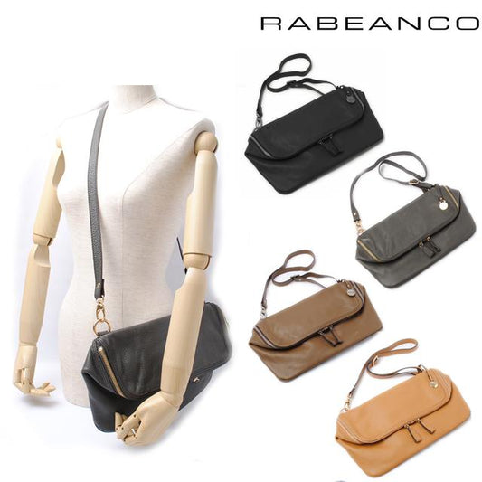 RABEANCO Soft Leather 2WAY Shoulder Bag Clutch