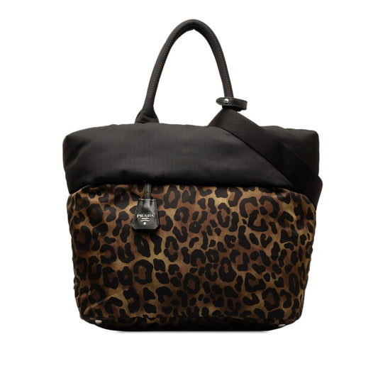 Prada Nylon Reversible Leopard 2WAY Handbag