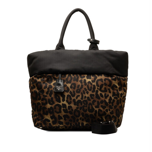 Prada Nylon Reversible Leopard 2WAY Handbag