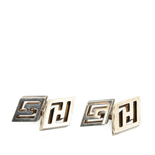 Hermes H Logo Silver Cufflinks SV925