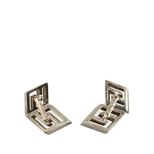 Hermes H Logo Silver Cufflinks SV925