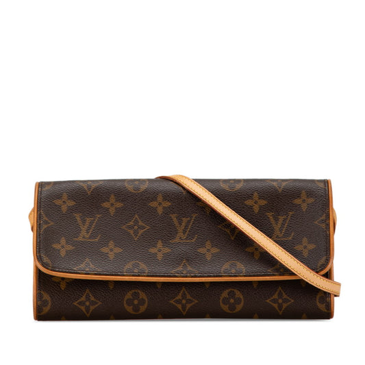 Louis Vuitton Monogram Twin GM Shoulder Bag Brown