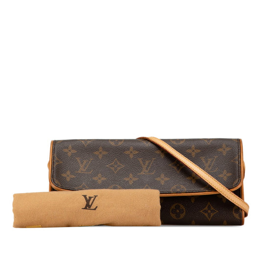 Louis Vuitton Monogram Twin GM Shoulder Bag Brown