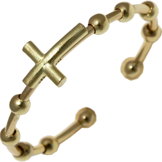 K18YG Cross Ring Size 11